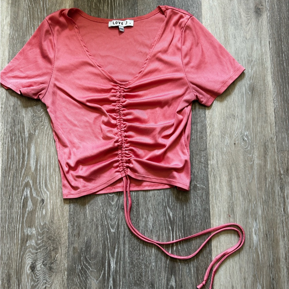 Pink Cinch Front Top
